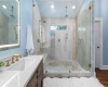 Primary bath: double vanity + shower