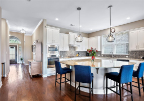 Plenty of Counter chair space at this large kitchen island