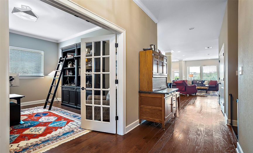 enter with elegance into the office with french doors 