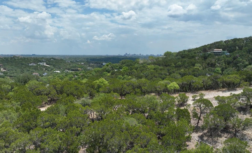 View from the home site facing due East toward the University of Texas Tower