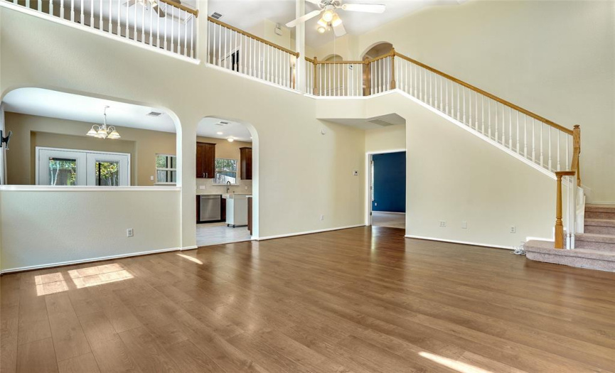 Living area with hardwood floors