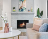 Cozy up with friends around theliving room fireplace!