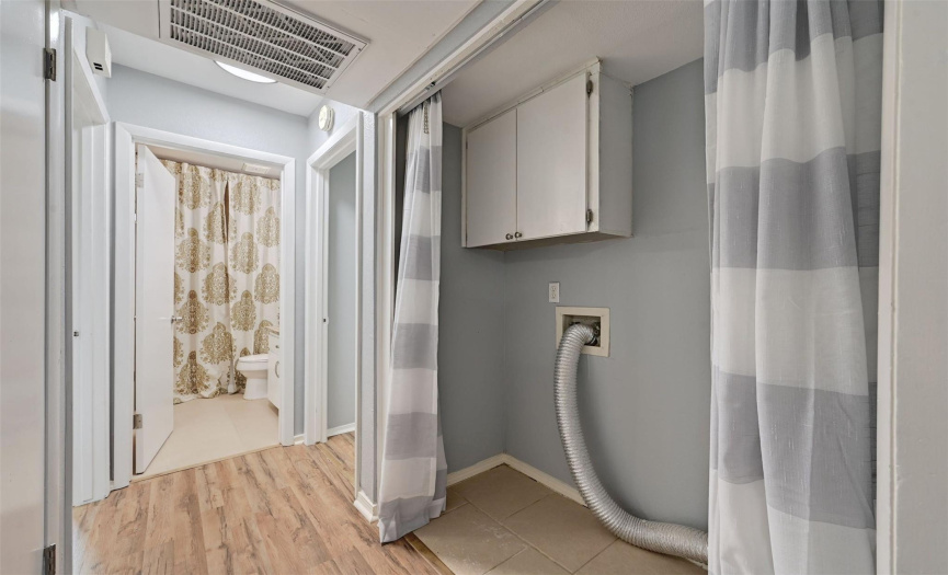 In unit laundry is located in the hallway for each bedrooms access.