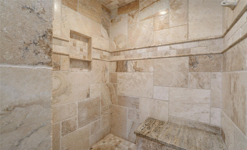 walk in shower stunning tile work