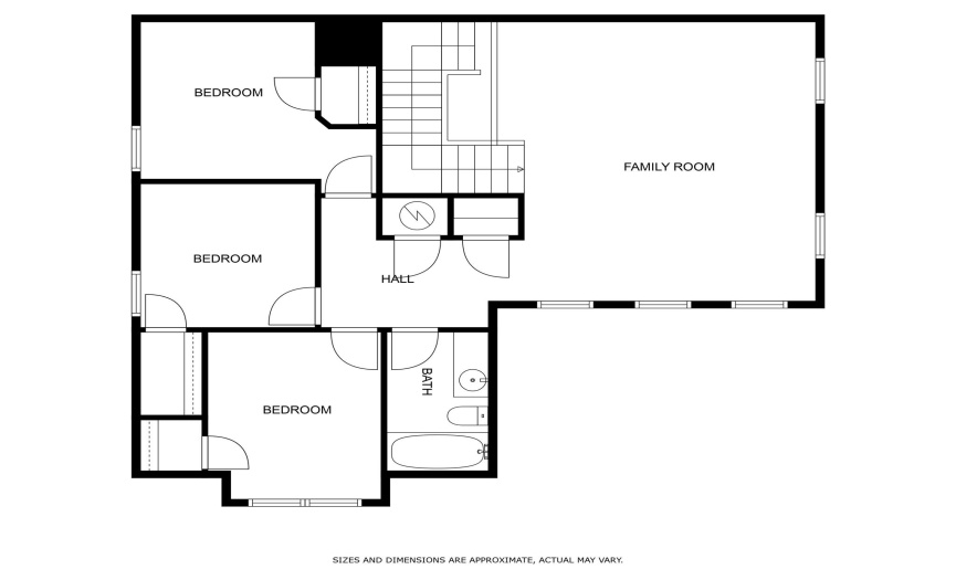 Second floor layout 0 3 bedrooms, Full bath, Large loft