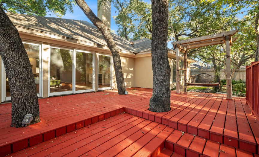 Shaded Deck with Built-In Swing