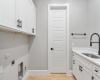 Utility room with sink & cabinet storage