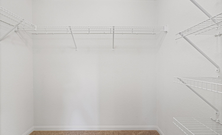 Two walk-in closets offer plenty of storage space and organizational possibilities.