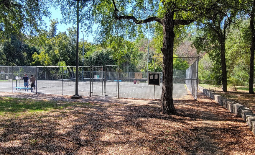 Tennis courts and Dottie Jordan city park