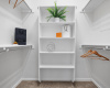 The large walk-in closet offers all the space you need for both clothing and accessories