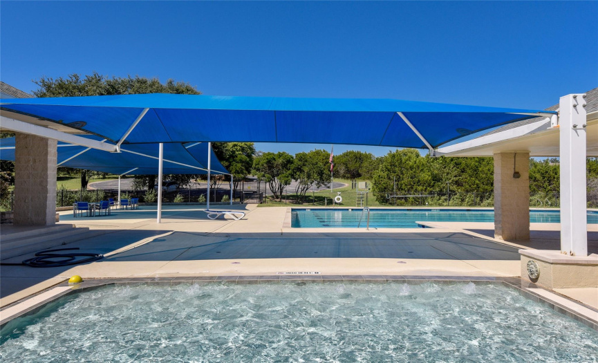 Barton Creek West offers in ground pool and shade lounging.