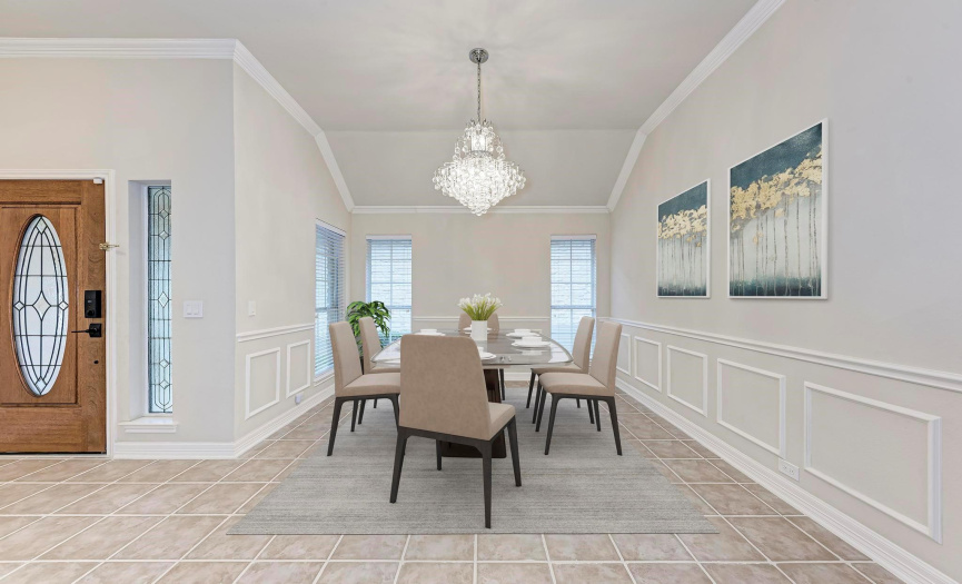 Dining room off front entrance - virtually staged