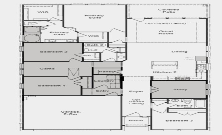Structural options added include: Raised ceilings in the foyer, slid in tub at primary bathroom, game room/ bedroom 4, gourmet kitchen and study.