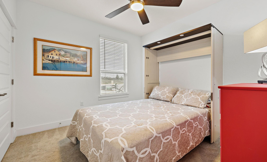 Guest Room.  Shown with a Murphy Bed for added functionality and use of space.
