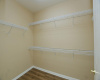 A walk-in closet resides in the primary bedroom.