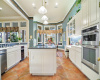 Updated kitchen appliances complete with two ovens to host a large party.
