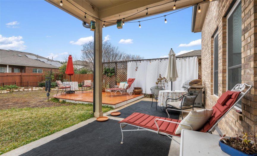 Enjoy entertaining on this lovely covered patio.