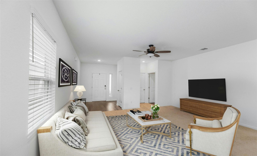 Step into a spacious floor plan featuring 3 bedrooms and 2 full bathrooms, offering an ideal space for contemporary living *Virtually staged image