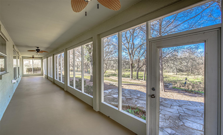 Very large screened in porch that runs the length of the house.