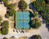 Aerial image of the tennis courts at Bar-K Ranch.