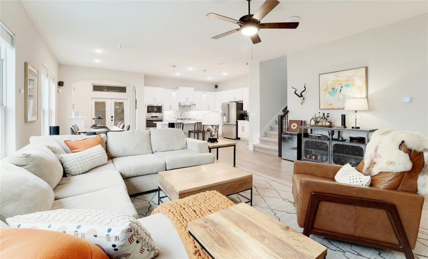 The home's open floorplan creates a seamless flow, making it easy to move from room to room with a sense of spaciousness and connection.