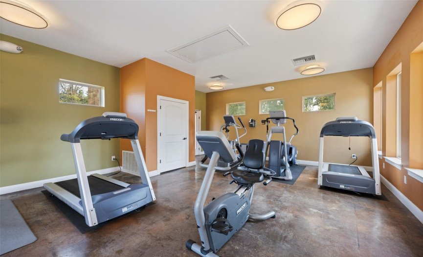 Work out facility at clubhouse is open to everyone in the subdivision