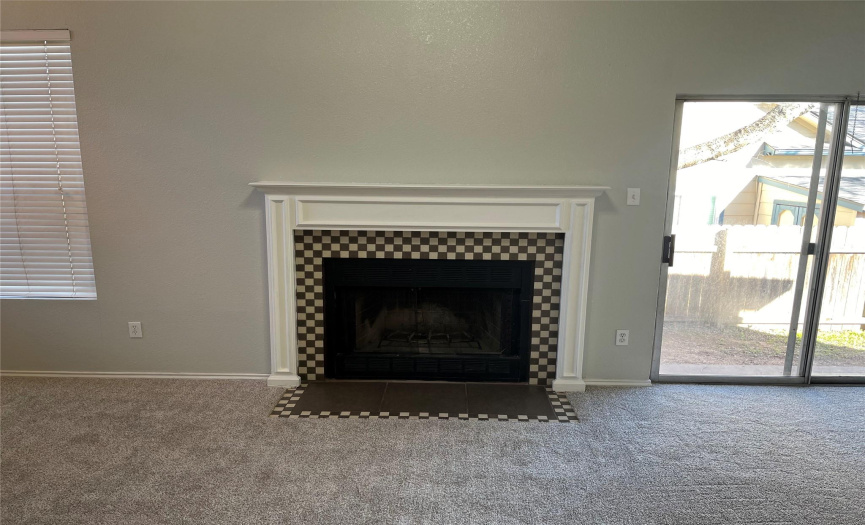 Fireplace located in the main living room.