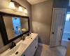 New quartz double sink vanity