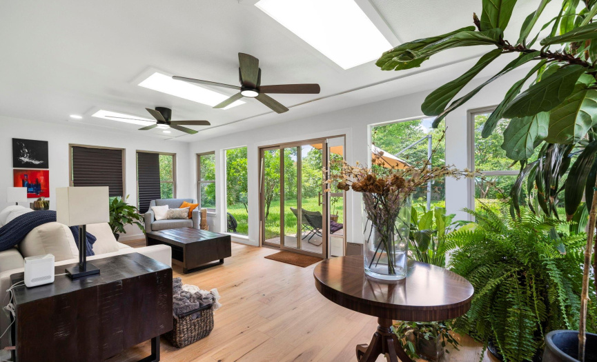 This gorgeous sunroom is perfect for the morning coffee
