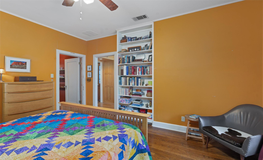 Built-in floor to ceiling custom bookcase