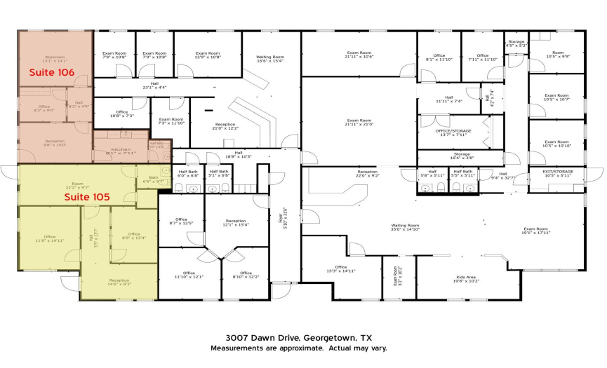 Floor Plan Suites 105 and 106