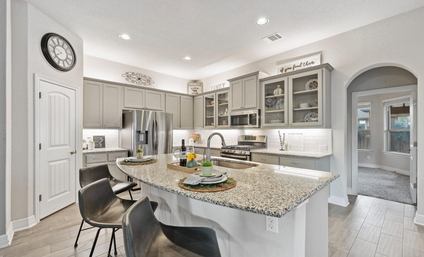 Lovely granite counter tops with stainless steal appliances, you'll be the envy of all your friends!