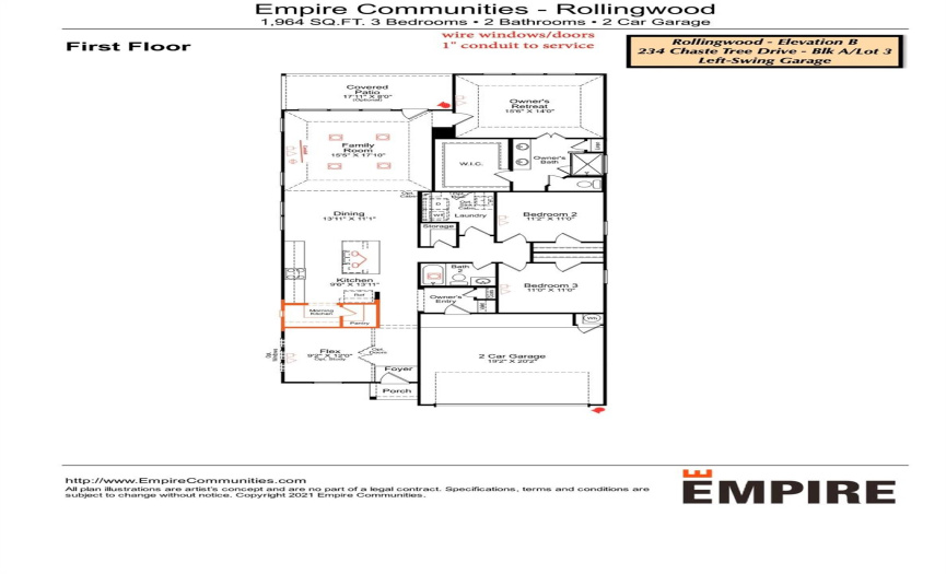 Electrical Upgrades Layout - Photo is a Rendering.  Please contact On-Site for any questions or information.