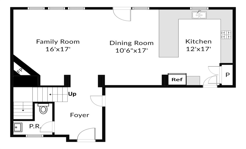 Floor plan for the main floor.