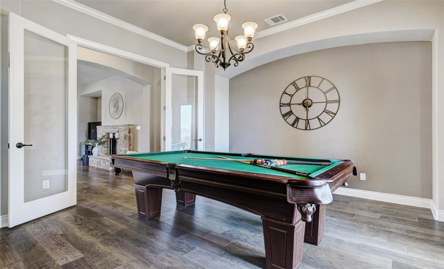 Perfect Large Dining Room and Game Room with French Doors.
