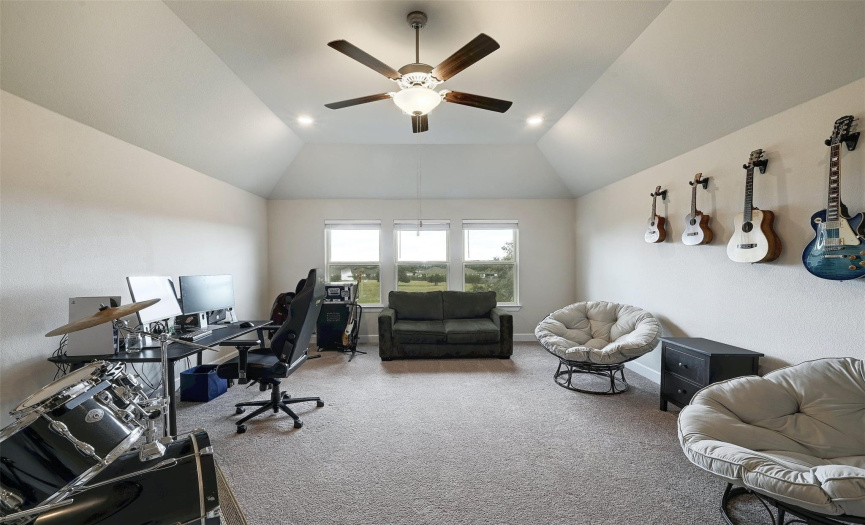 The bonus room is perfect for a secondary living space or game room.
