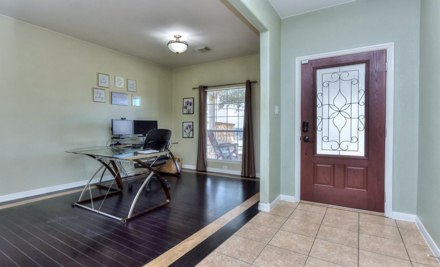 Foyer opens to 2 living areas that could be used for whatever your needs are.  Currently Sellers using it as 2 office.  Not picured is another space that would be a great addition to fit your needs!