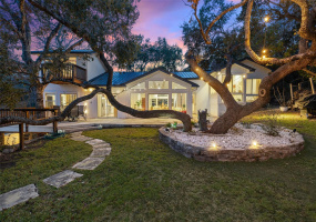 Secluded, captivating outdoor space adorned with majestic oak trees.