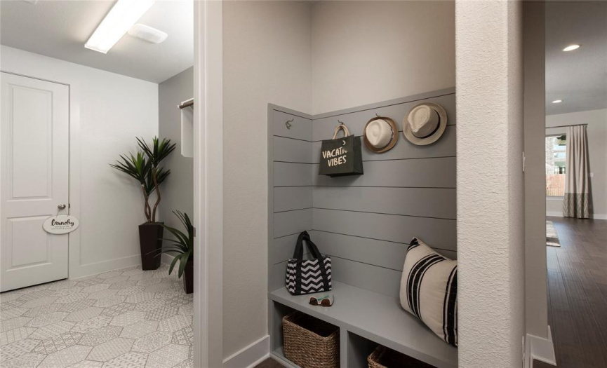 Laundry Room with mud room bench