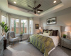 Primary Suite with Bay Windows and Coffered Ceiling