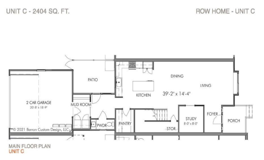 Main Floor Plan - Unit C - Photo is a Rendering.  Please contact On-Site for any questions or information.