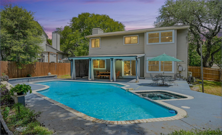 You’ll look forward to enjoying warm days in the 24-thousand gallon in-ground heated pool, and warming up on chilly nights in the attached spa.