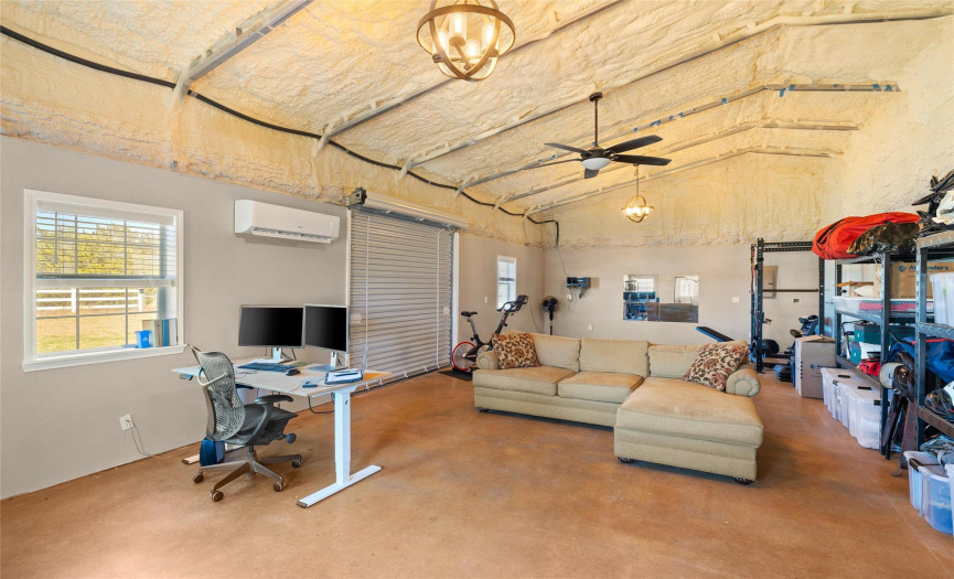Currently the heated and cooled outbuilding is used as a home office and exercise space, but the possibilities are endless!