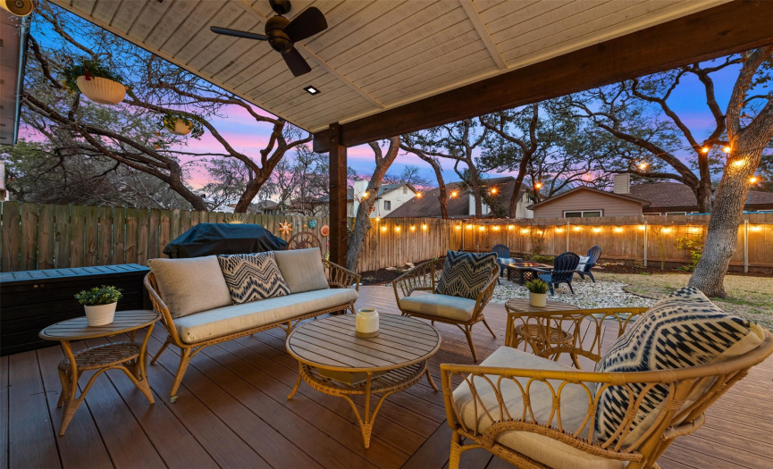 Terrific outdoor deck & covered patio!
