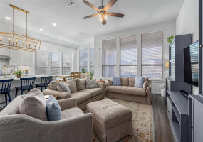 4336 Hannover Way has 4 bedrooms, 3 full baths, study, 3-car garage, 12-foot ceilings & gorgeously updated with Minka Aire ceiling fans & lighting by Restoration Hardware.