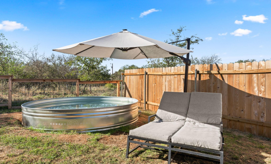 For those long Texas summer months - a cowboy pool to cool down and enjoy your backyard!