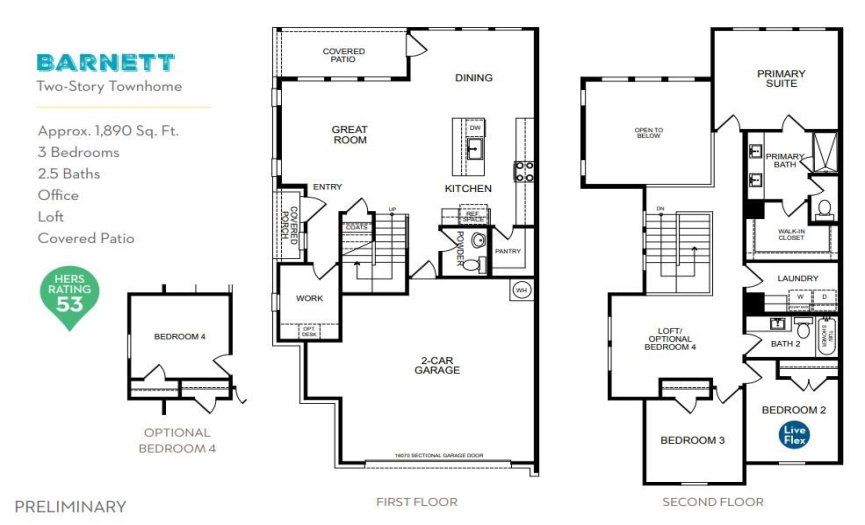 Landsea Homes, Barnett floor plan