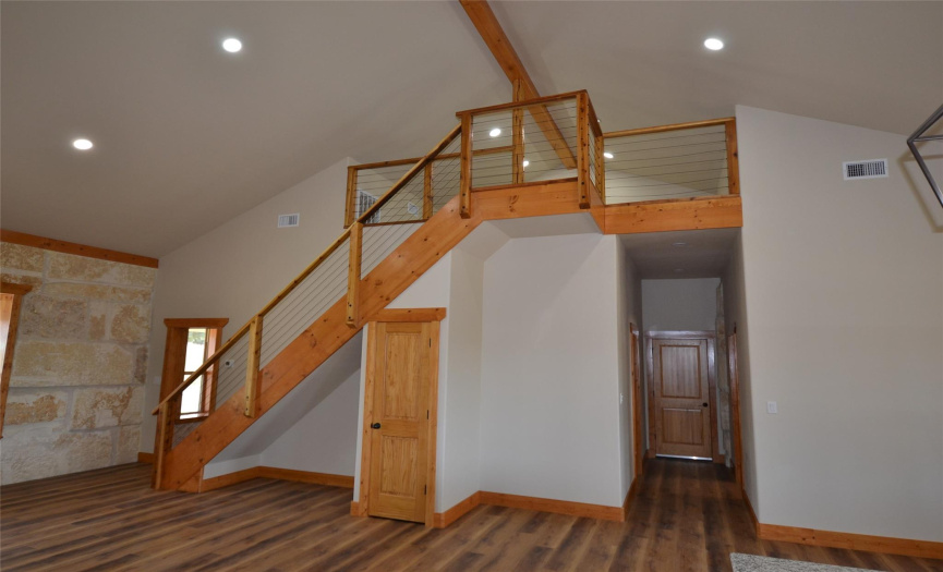 Closer look at the loft stair case.