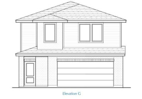 Victoria G Elevation. Rendering of similar home. Actual home under construction.