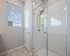 Large shower and linen closet